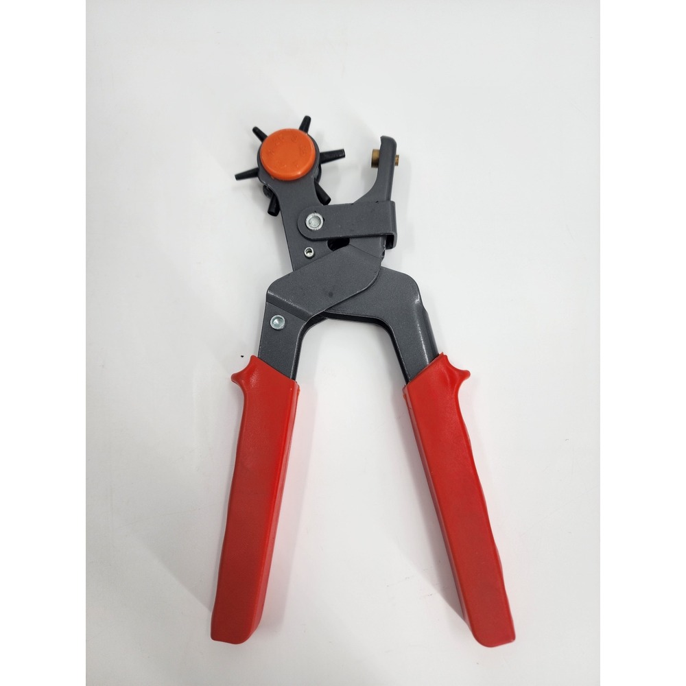 Heavy Duty Rotary Leather Hole Punch Tool 6 Size Red Handle Belt Watch Strap DIY